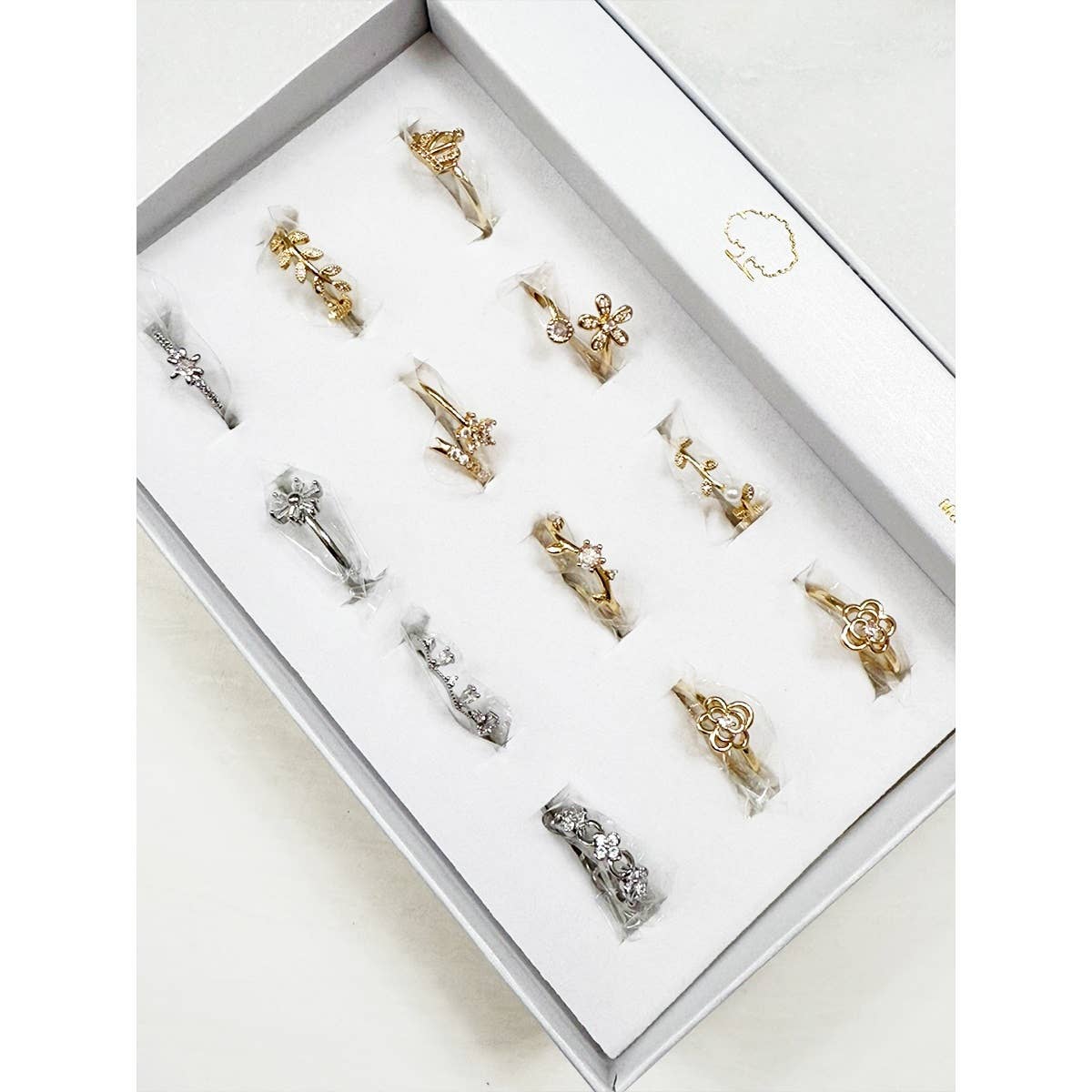 Variety Design Sparkle Gold and Silver Rings Set