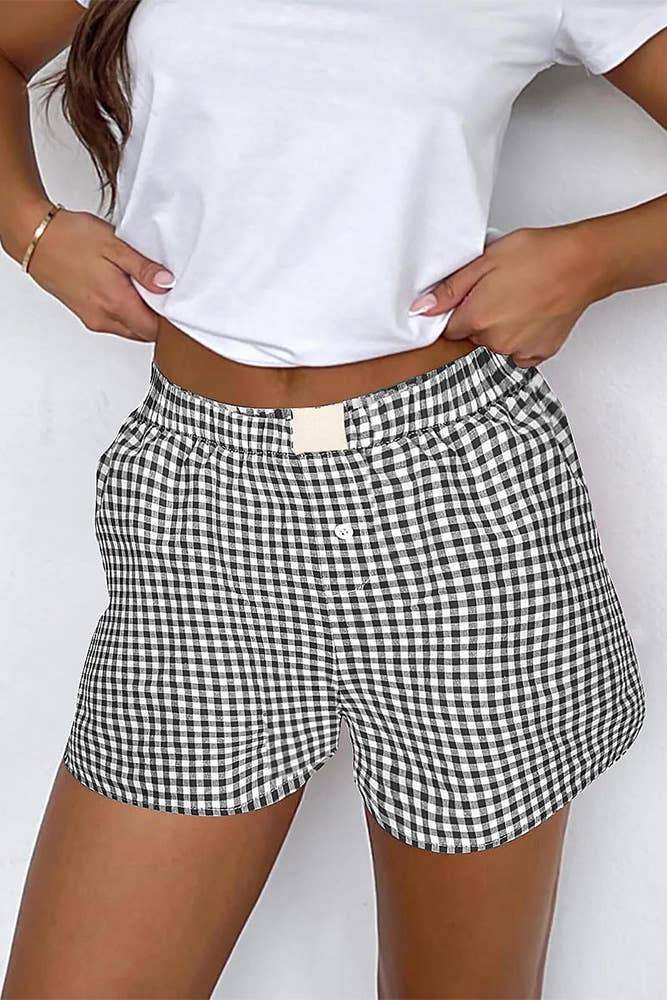 High Waist Plaid Shorts ZK1963
