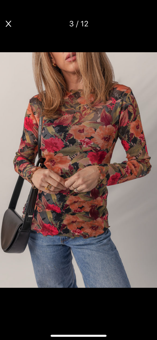 Multicolor Floral Lace Top