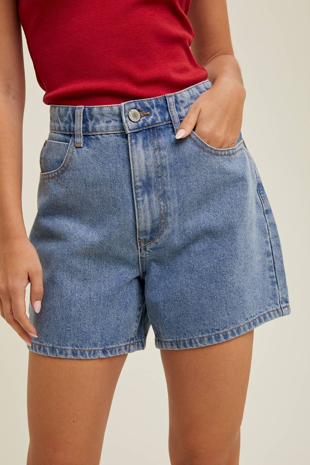 CLASSIC DENIM MOM SHORTS / WL24-8665