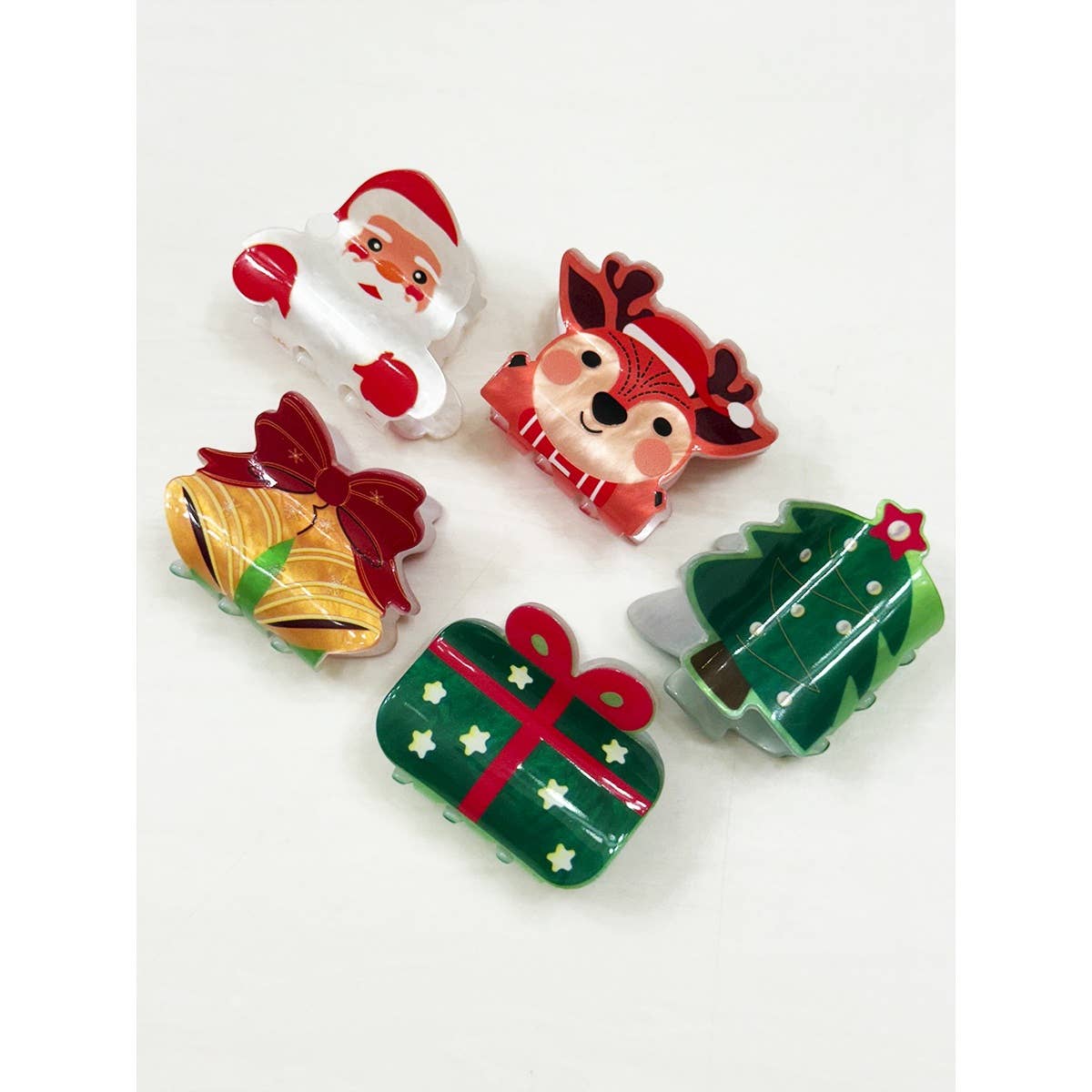 Small Christmas Hair Claw Clips for Girls