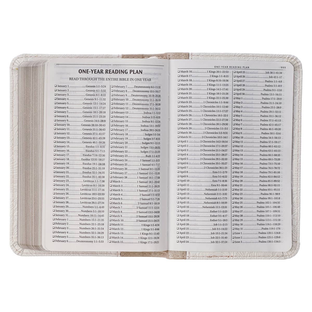 KJV Bible Mini Pocket Faux Leather, White