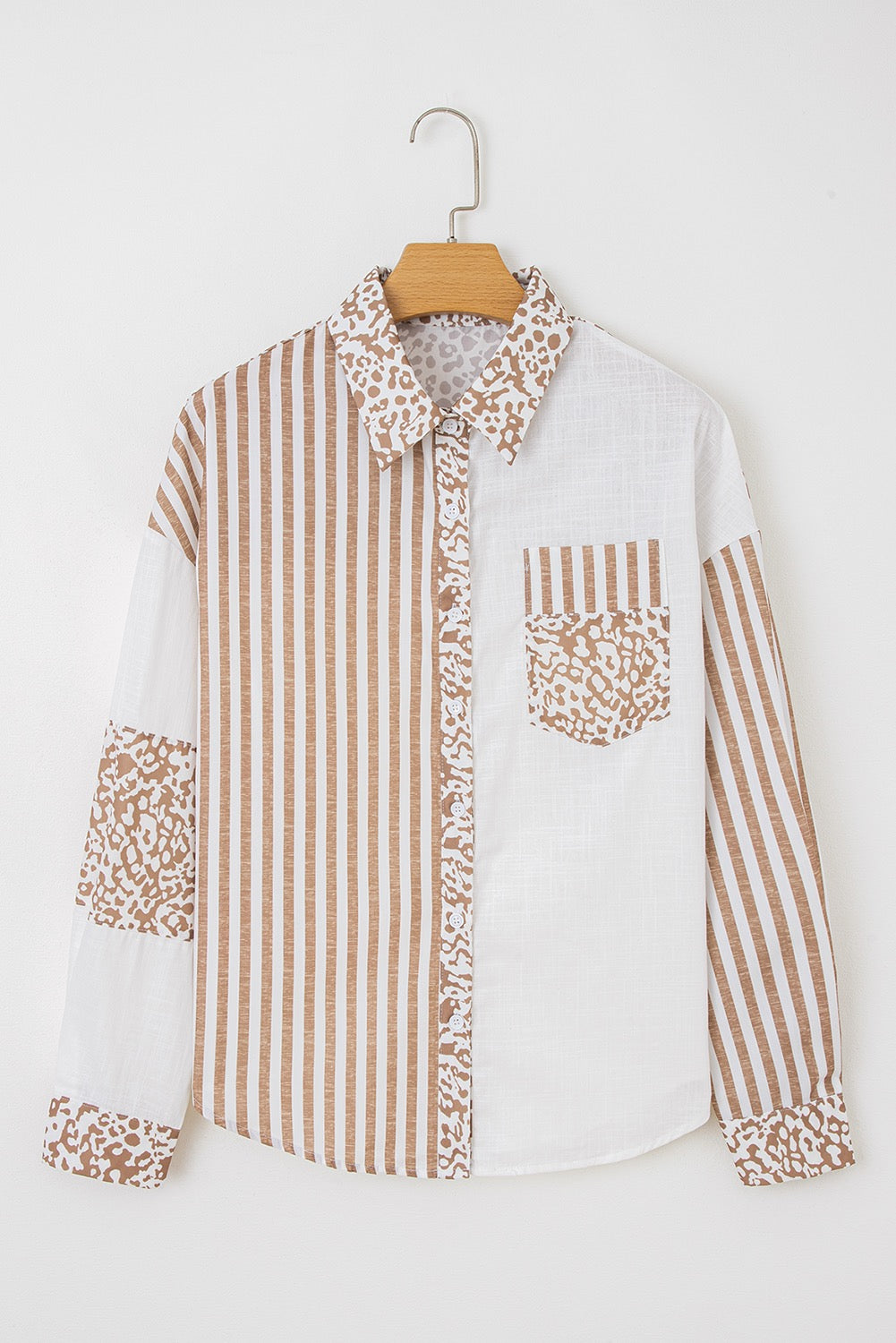 Khaki leopard stripe western casual