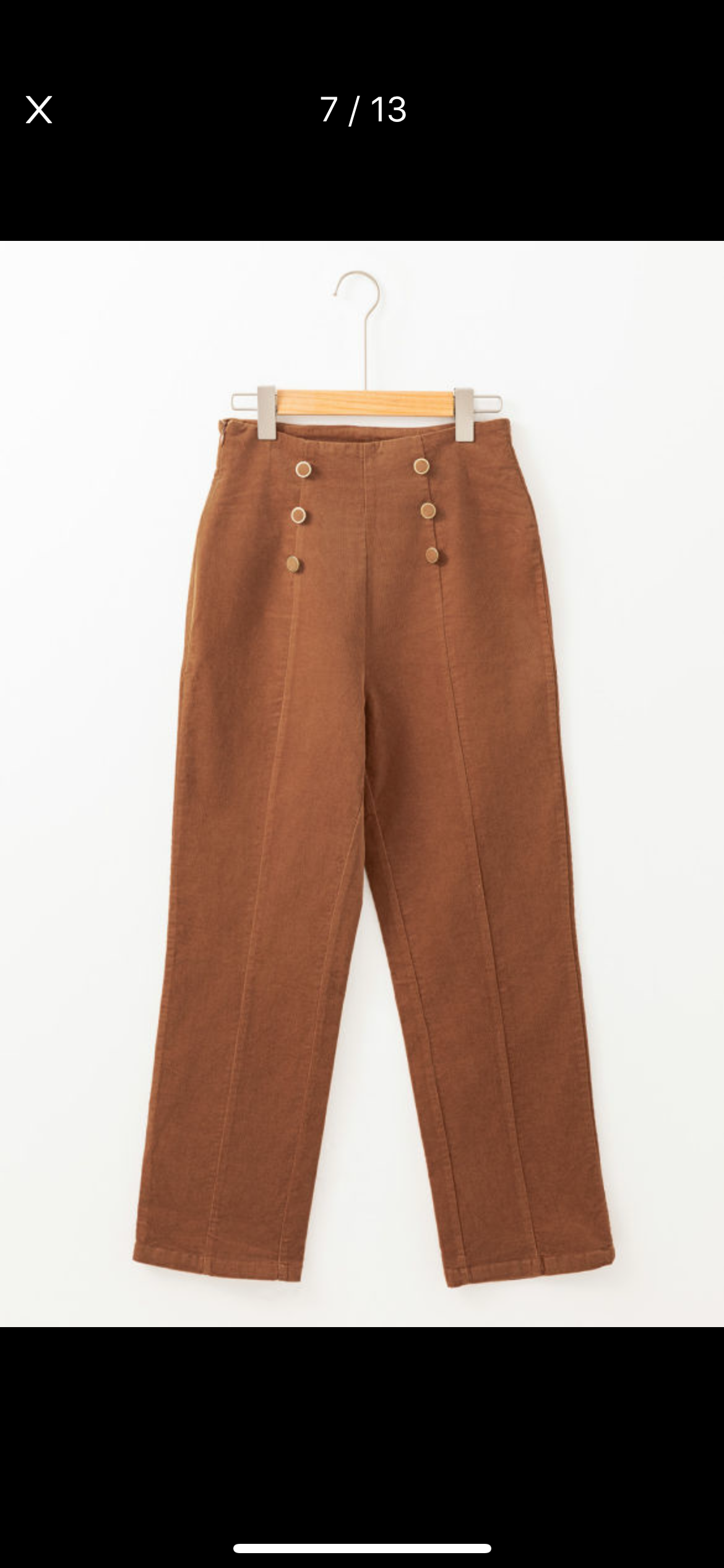 Chestnut Solid Color Straight Leg Pants