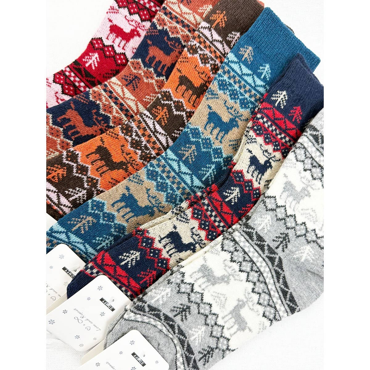 Reindeer Print Cozy Cabin Socks