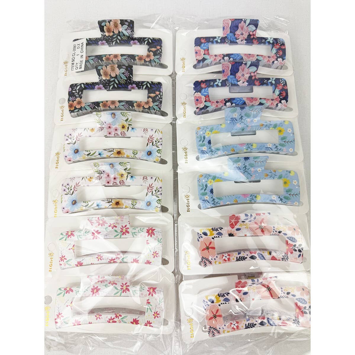 Pretty Flower Print Variety Designs Hair Claw