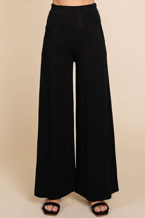 CJP1763 - FOLDABLE WAIST BAND PALAZZO PANTS