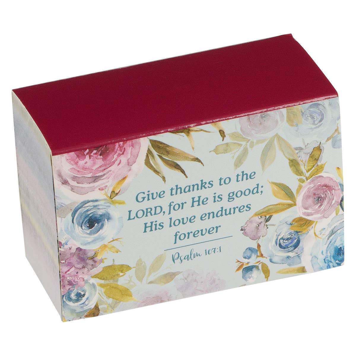 Give Thanks Pink Ranunculus Glass Gratitude Jar with Cards -