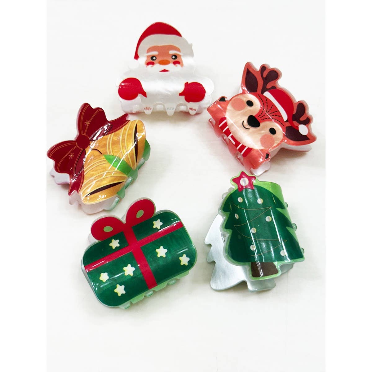 Small Christmas Hair Claw Clips for Girls