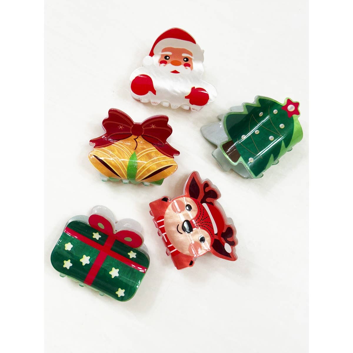 Small Christmas Hair Claw Clips for Girls
