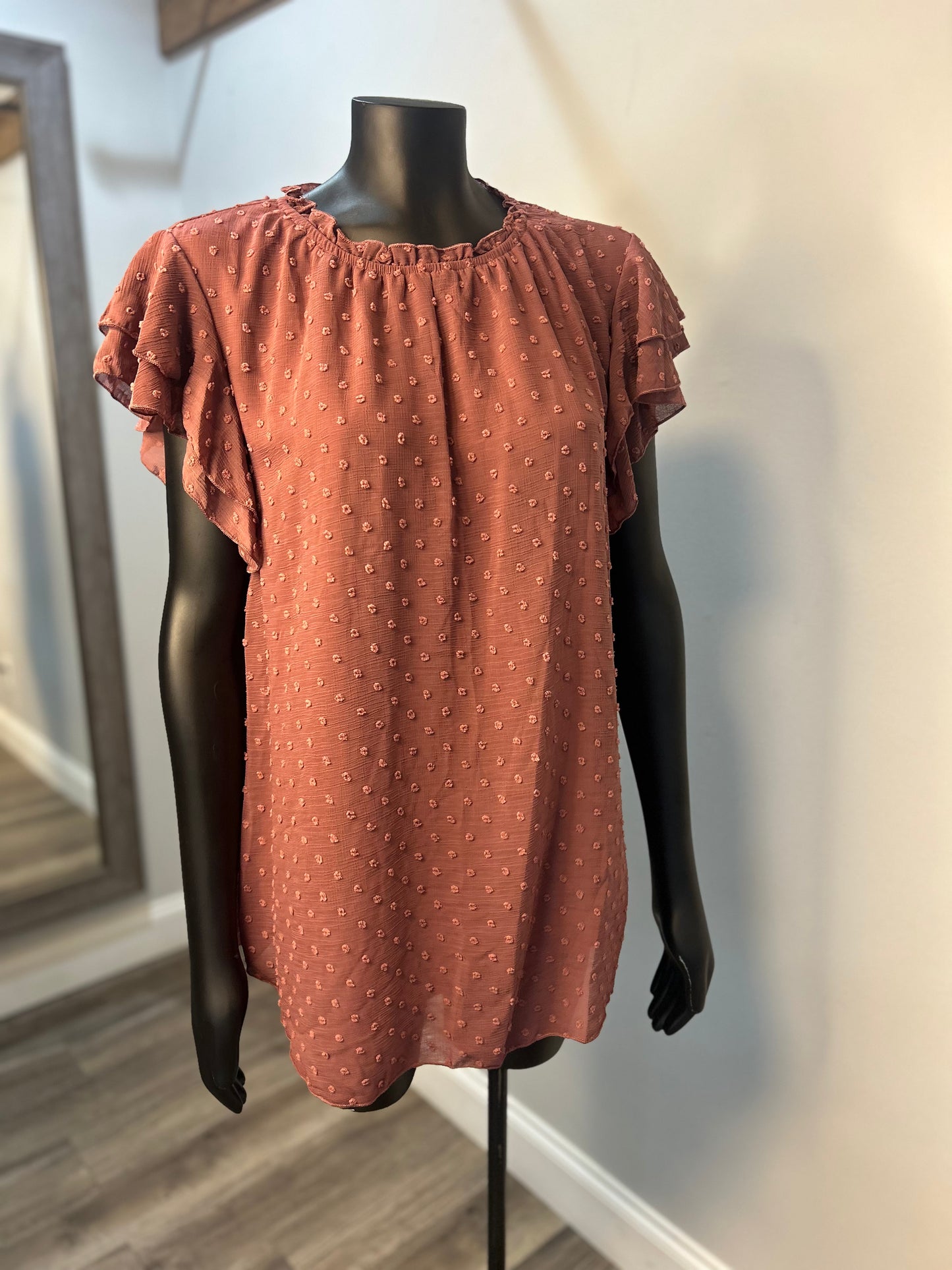 Double Layer Flutter Sleeve Top