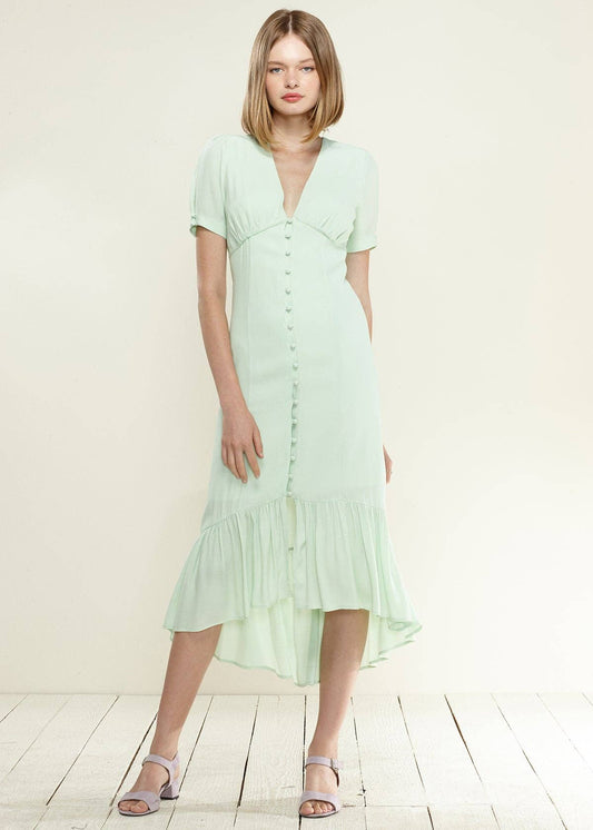 Nurode's V-Neck Mermaid Button Down Maxi Dress