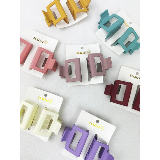 Medium Matt Cut Out Rectangle Hair Claw
