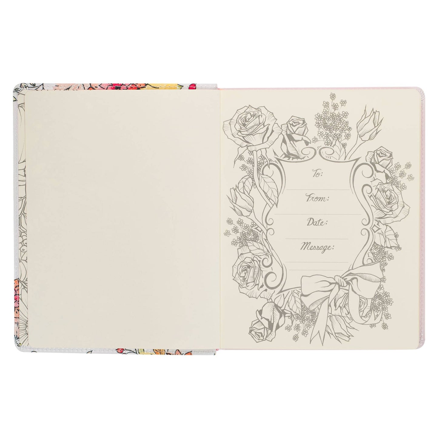 KJV My Creative Bible Faux Leather, White Floral Printed