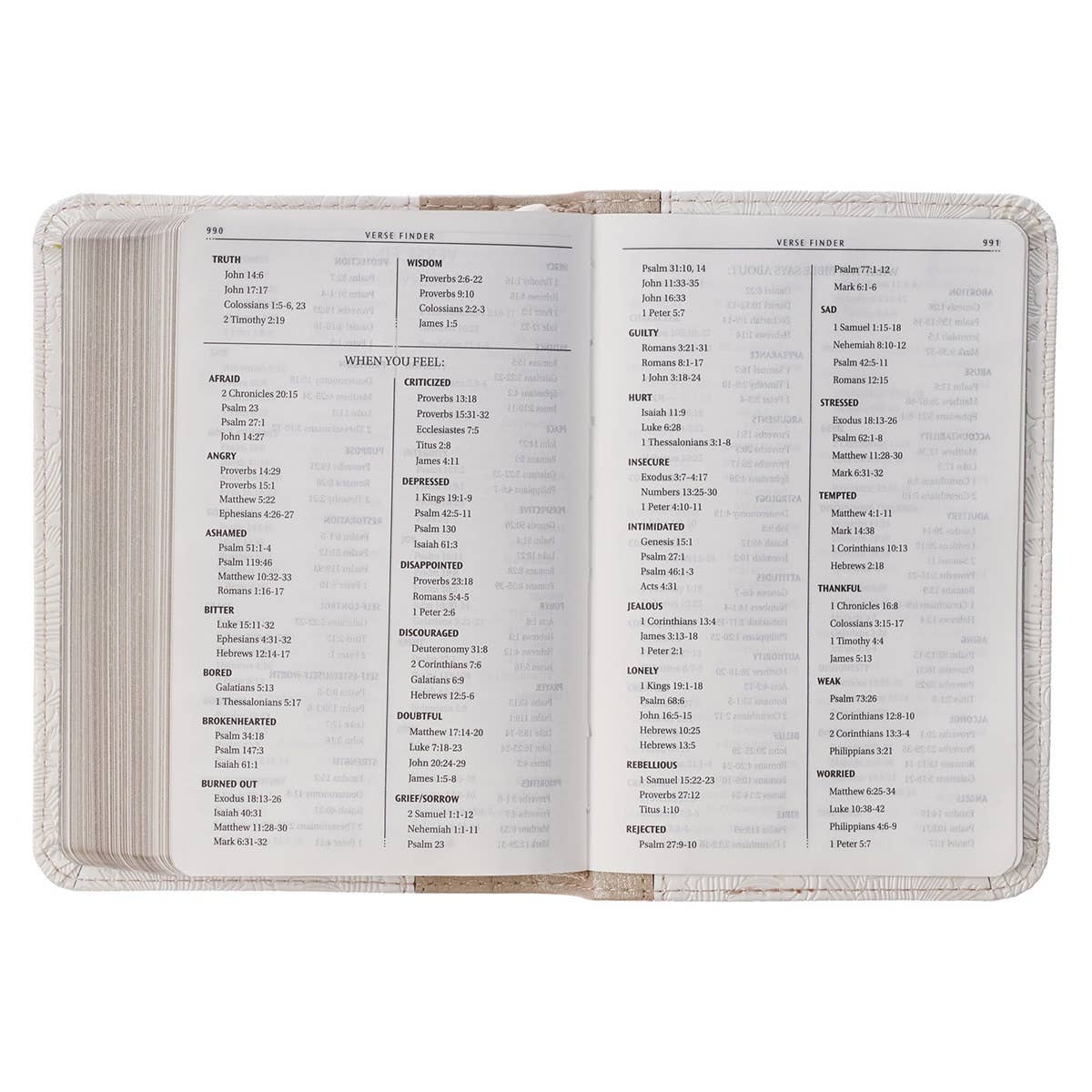 KJV Bible Mini Pocket Faux Leather, White