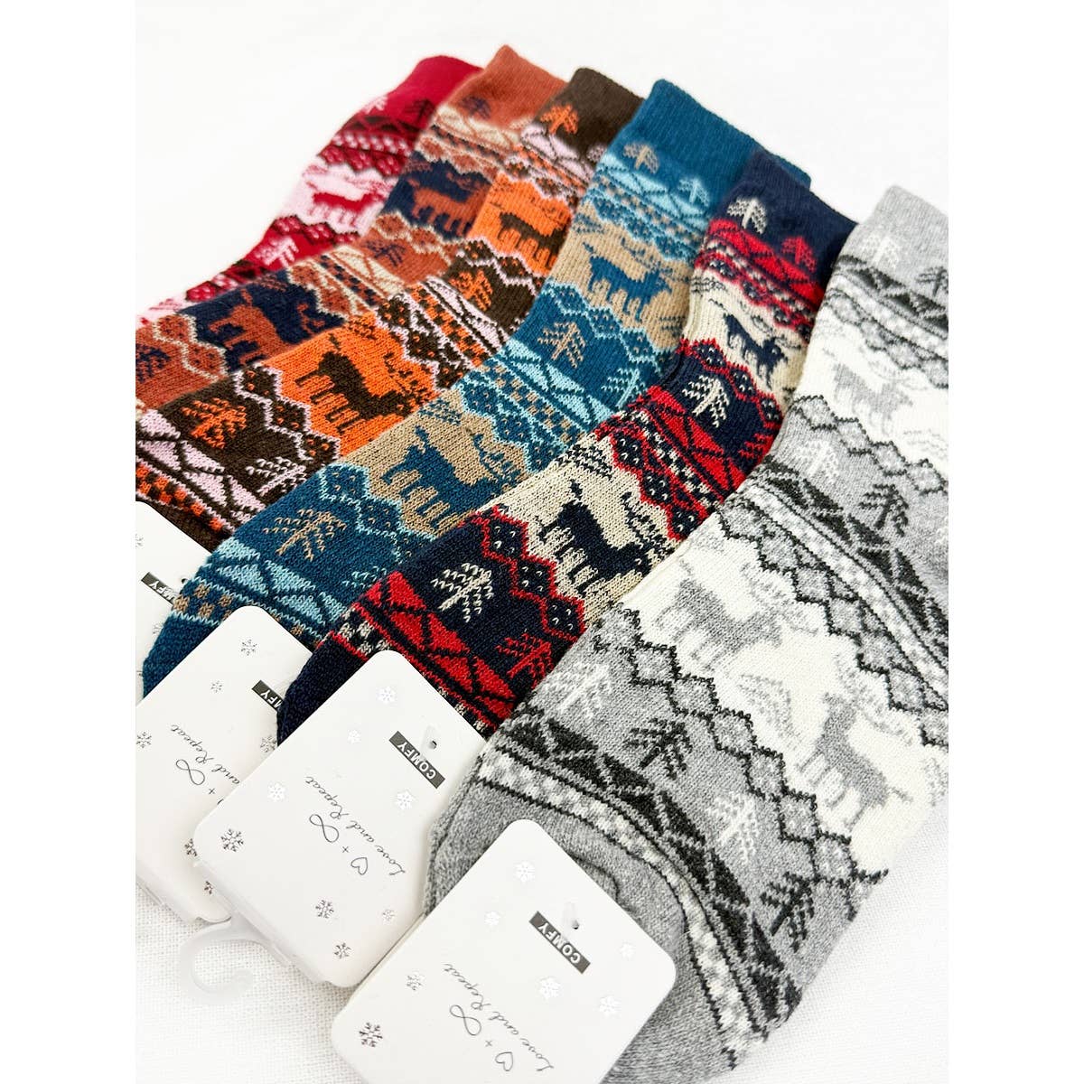 Reindeer Print Cozy Cabin Socks