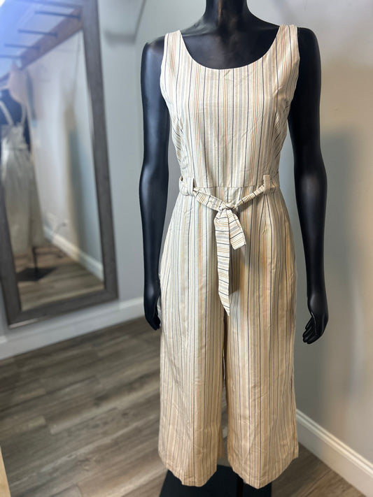 Striped Belted Jumpsuit