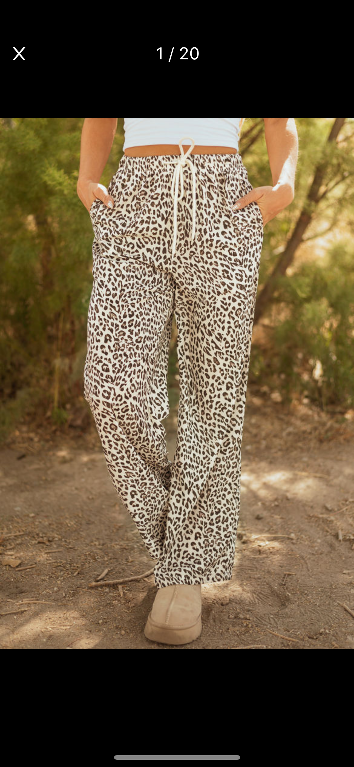 Leopard Drawstring Loose Pants