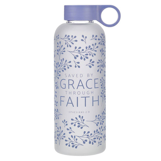 Water Bottle Glass Saved by grace Eph. 2:8