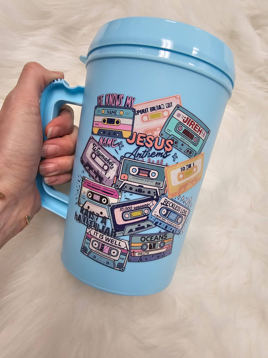 Jesus Anthems Cassette Tape HIP SIPS Mega Mug 34oz
