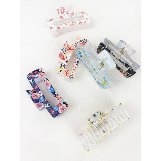 Pretty Flower Print Variety Designs Hair Claw