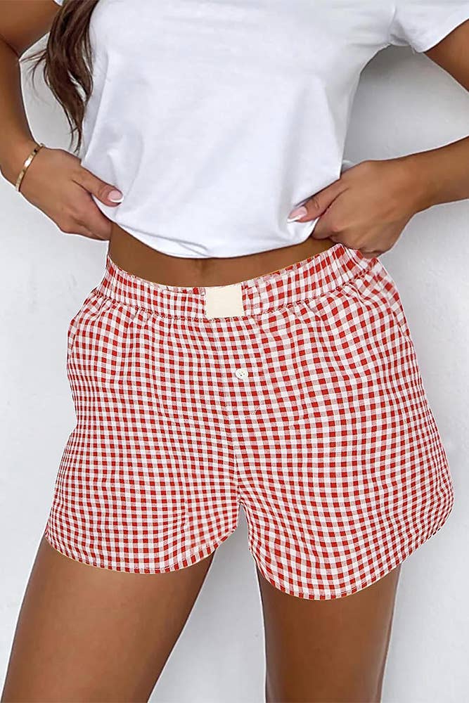 High Waist Plaid Shorts ZK1963