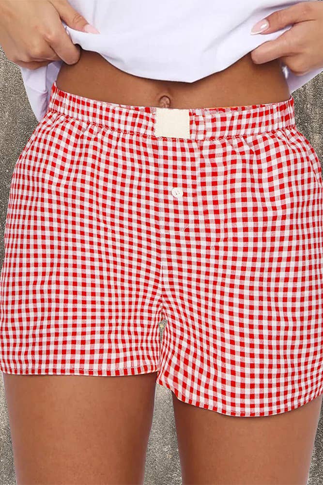 High Waist Plaid Shorts ZK1963