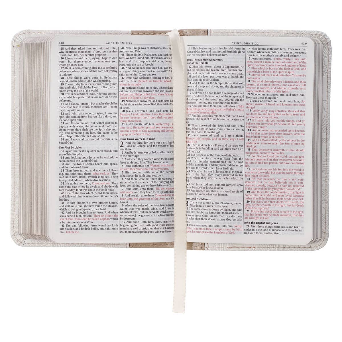 KJV Bible Mini Pocket Faux Leather, White