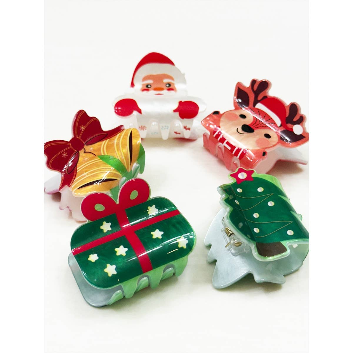 Small Christmas Hair Claw Clips for Girls