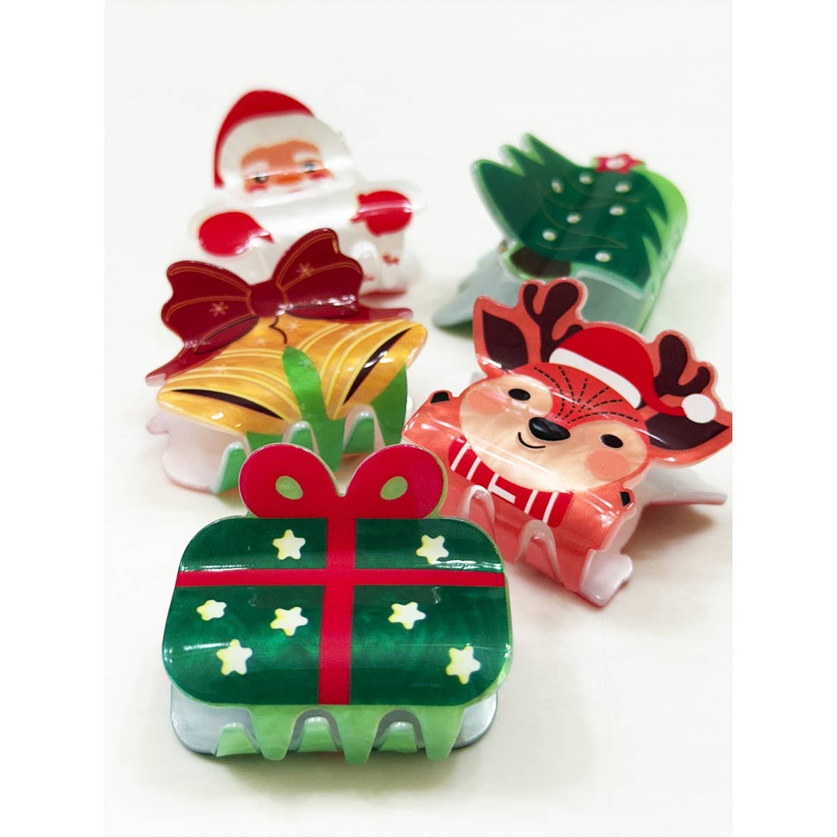 Small Christmas Hair Claw Clips for Girls