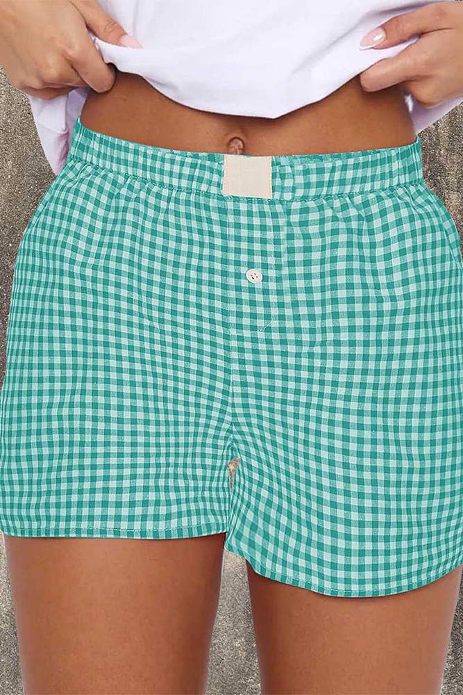 High Waist Plaid Shorts ZK1963