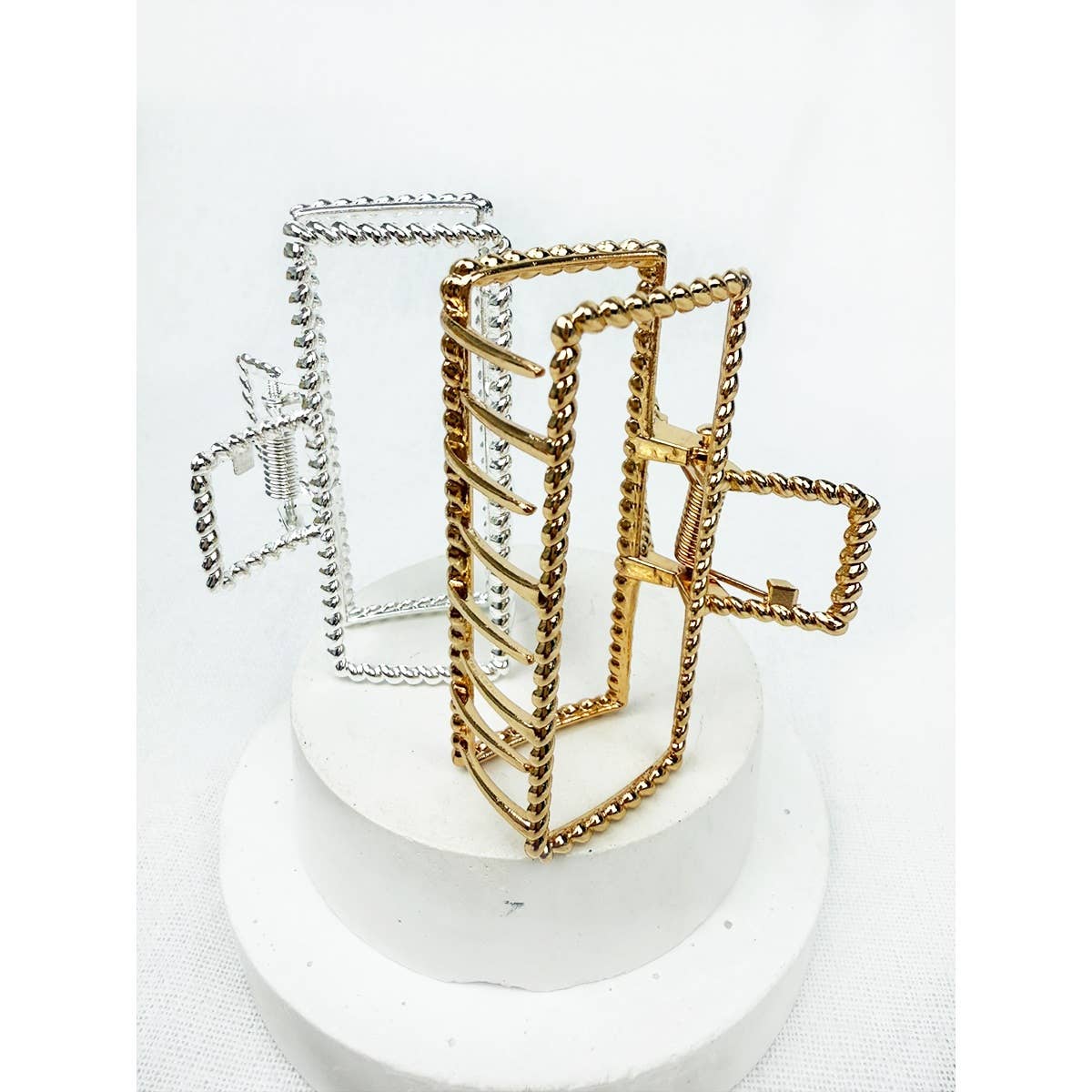 Rectangle Twisted Metal Hair Claw