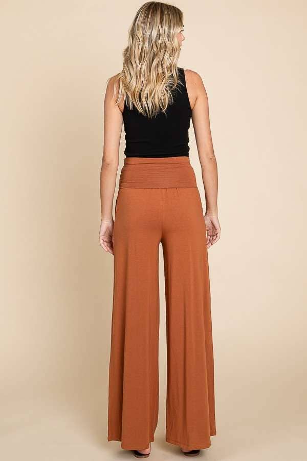 CJP1763 - FOLDABLE WAIST BAND PALAZZO PANTS