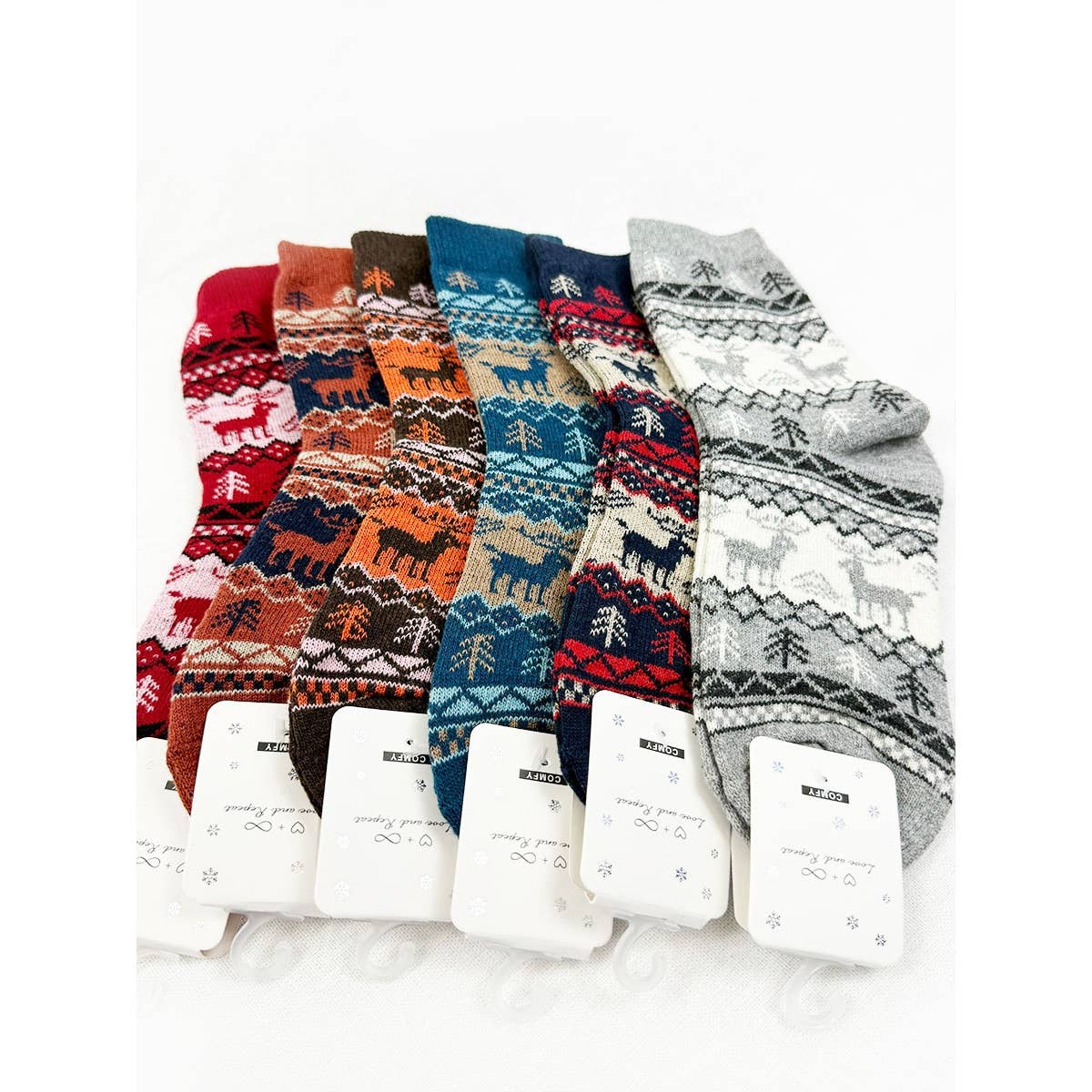 Reindeer Print Cozy Cabin Socks
