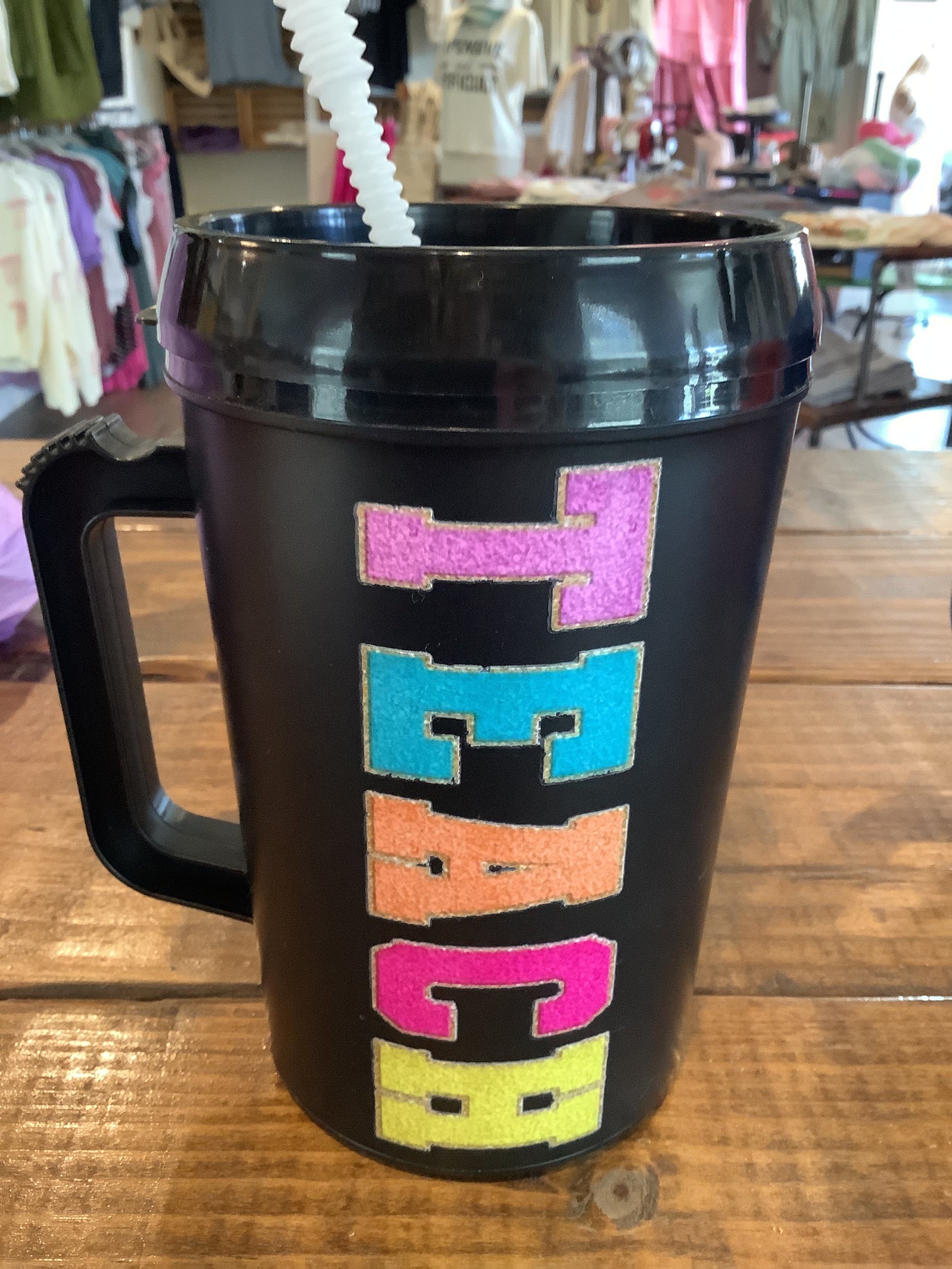 "TEACH" Varsity Chenille Letter HIP SIPS Mega Mug 34oz