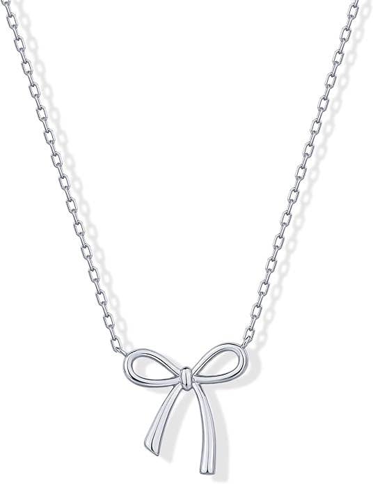 Dainty "Saved By Grace" 14k Gold Inspirational Bow Necklace