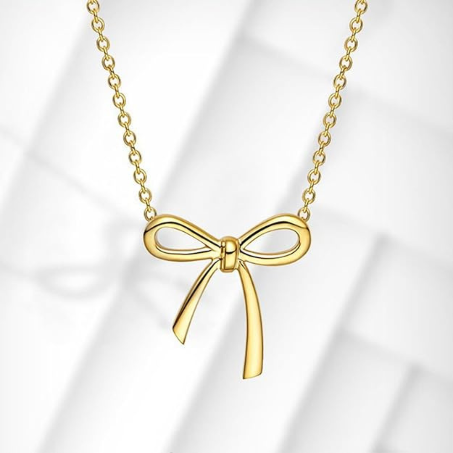 Dainty "Saved By Grace" 14k Gold Inspirational Bow Necklace