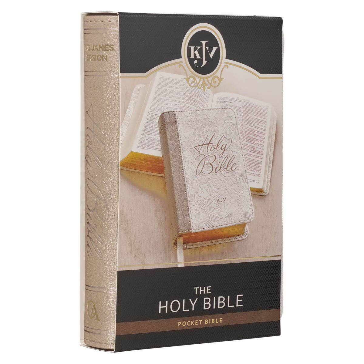 KJV Bible Mini Pocket Faux Leather, White
