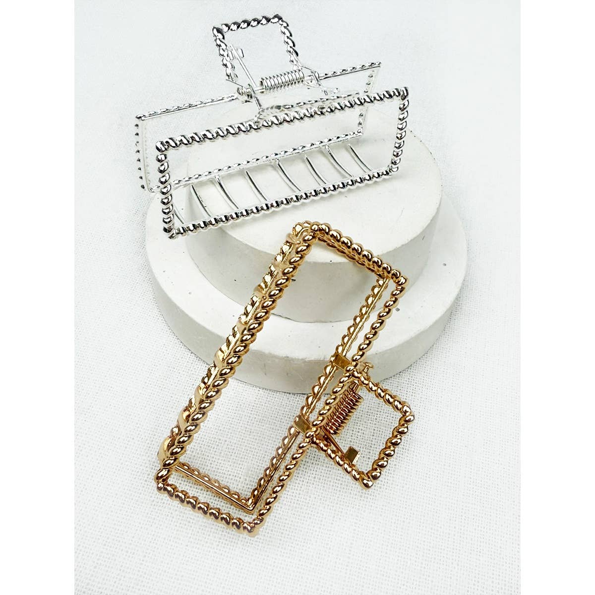 Rectangle Twisted Metal Hair Claw