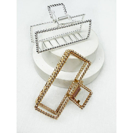 Rectangle Twisted Metal Hair Claw