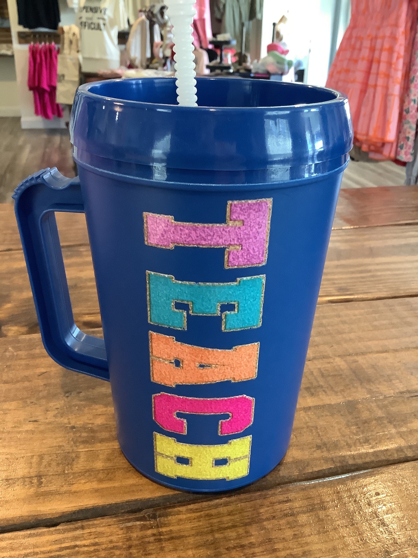 "TEACH" Varsity Chenille Letter HIP SIPS Mega Mug 34oz