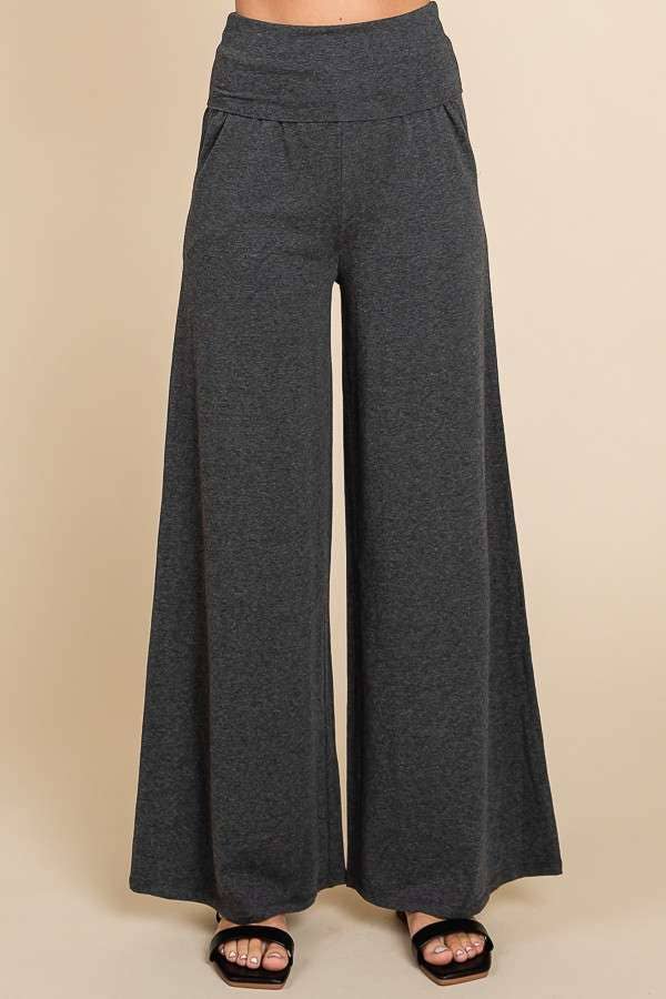 CJP1763 - FOLDABLE WAIST BAND PALAZZO PANTS