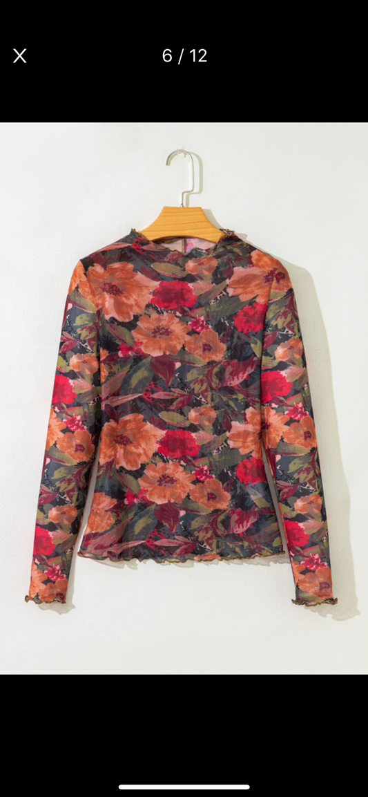 Multicolor Floral Lace Top