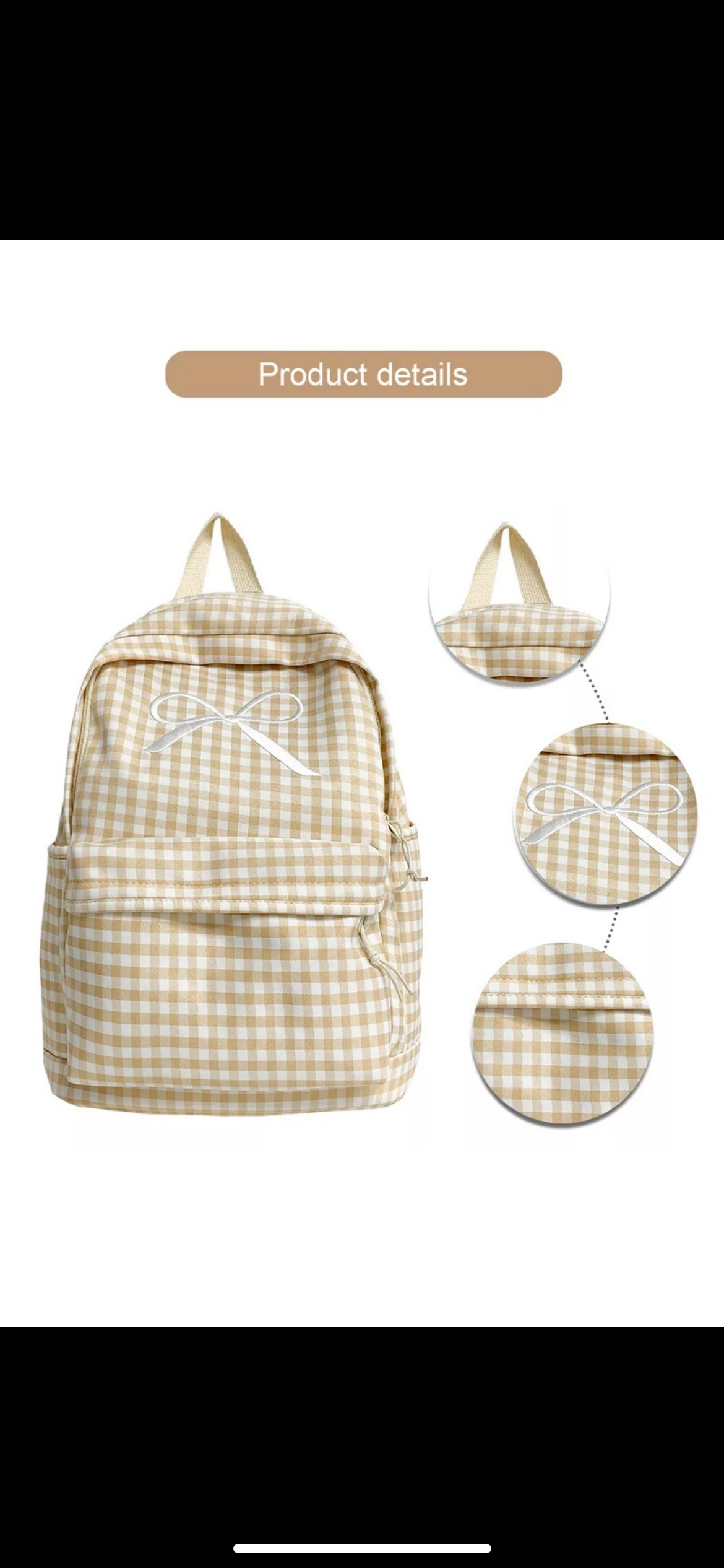 Coquette Bow Checkered Backpack