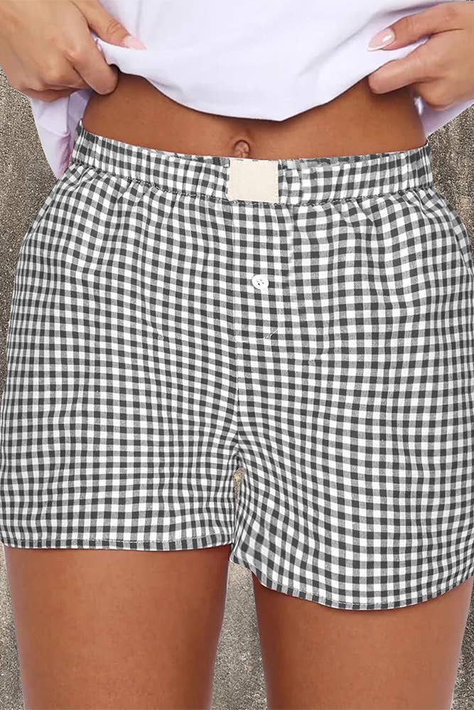 High Waist Plaid Shorts ZK1963