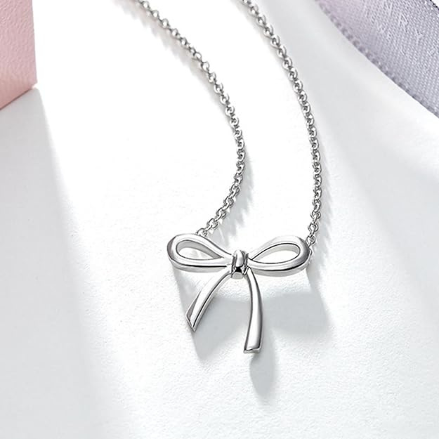 Dainty "Saved By Grace" 14k Gold Inspirational Bow Necklace