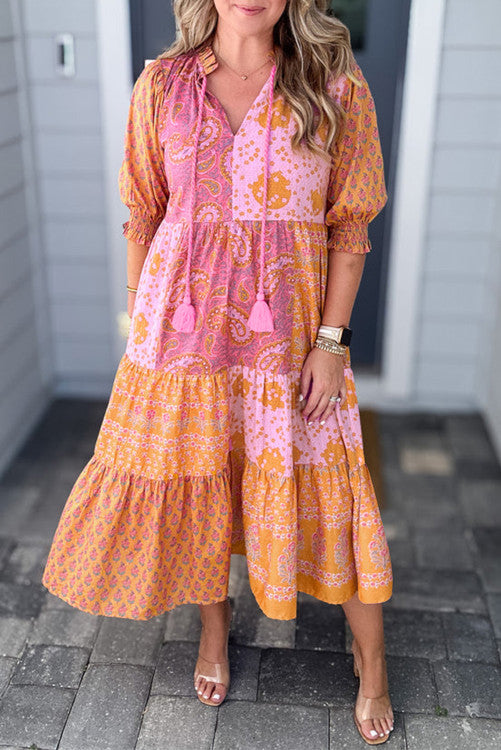 Pink Boho Dress