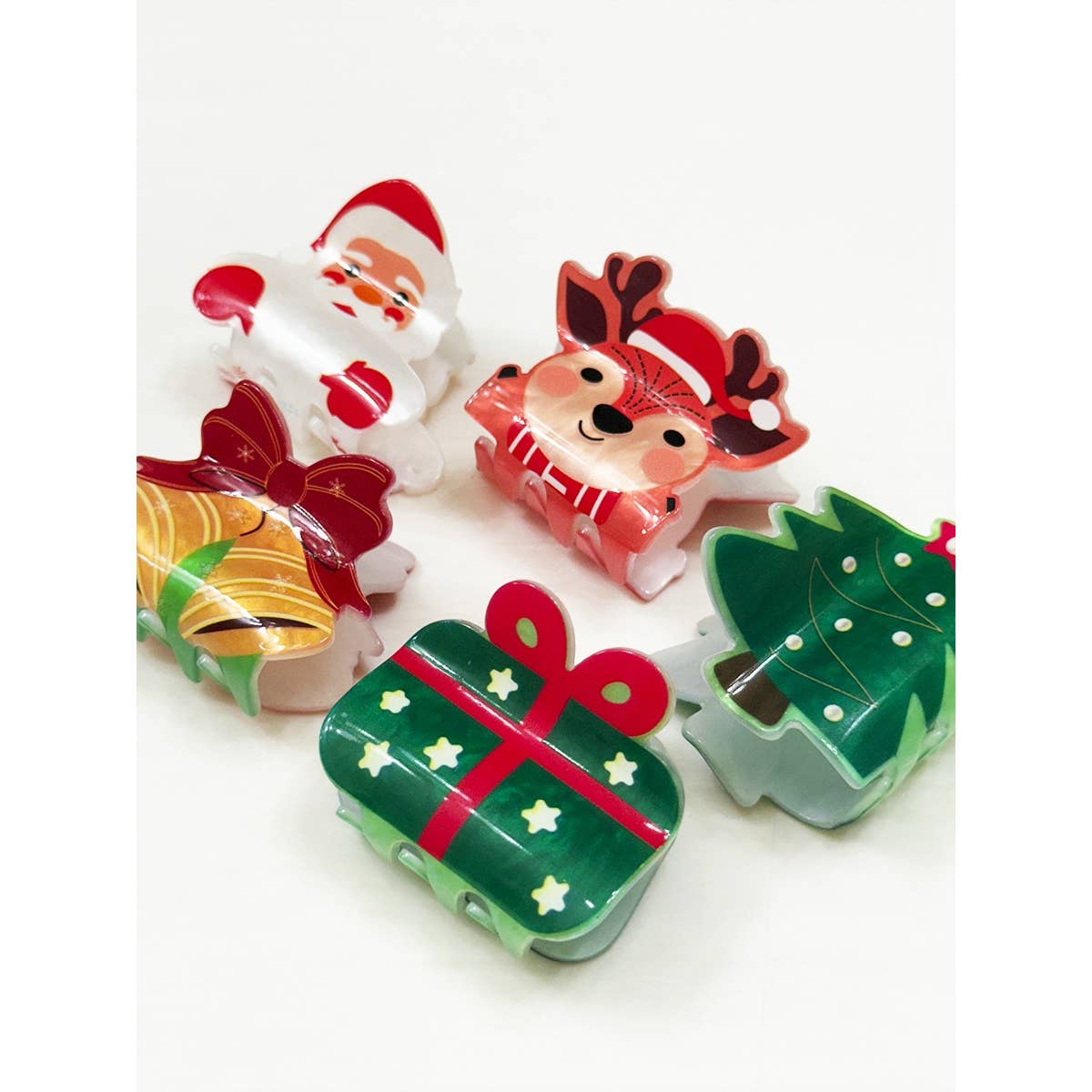 Small Christmas Hair Claw Clips for Girls