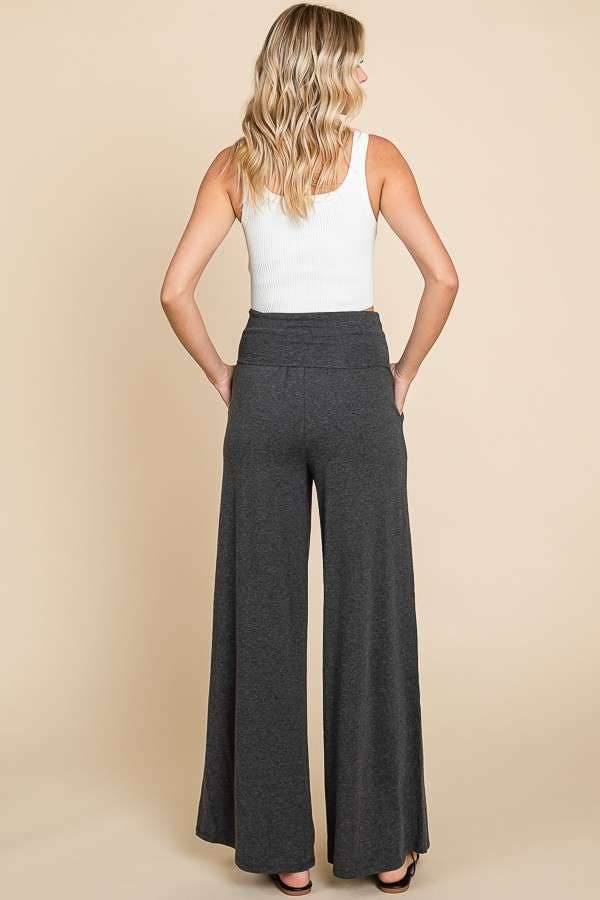 CJP1763 - FOLDABLE WAIST BAND PALAZZO PANTS