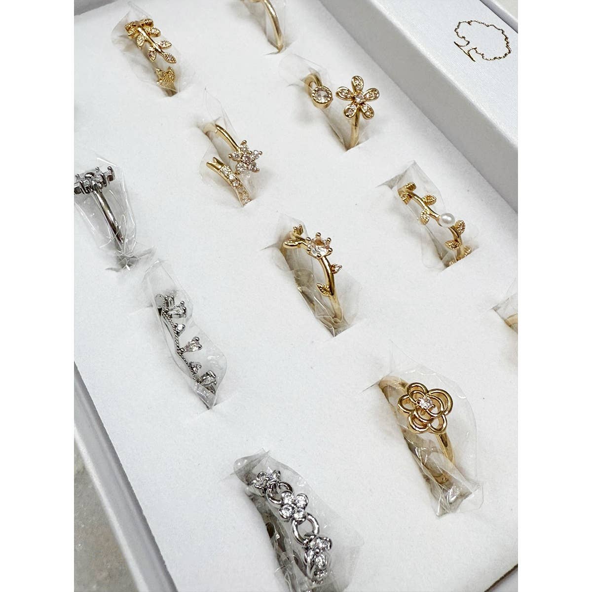 Variety Design Sparkle Gold and Silver Rings Set